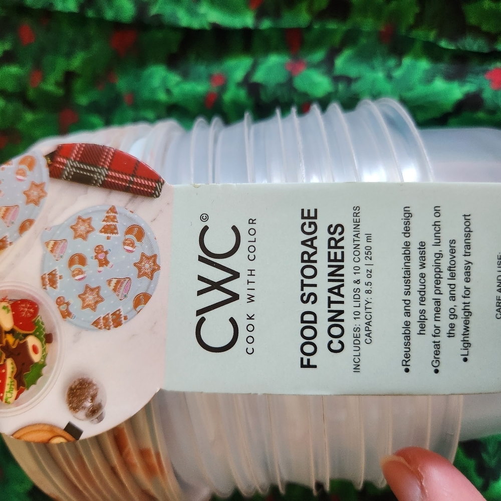 CWC Christmas Food Storage Containers Cookies NWT - Picture 5 of 8